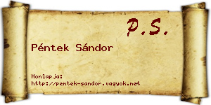 Péntek Sándor névjegykártya