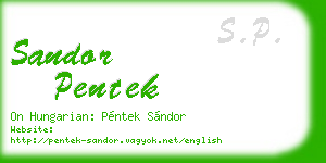 sandor pentek business card