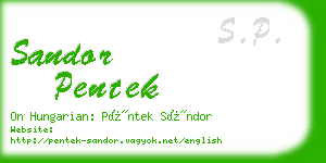 sandor pentek business card